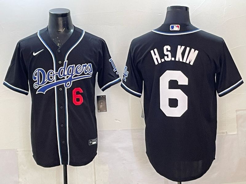 Men 2025 Los Angeles Dodgers #6 H.S.Kim black Nike MLB Jersey style 064